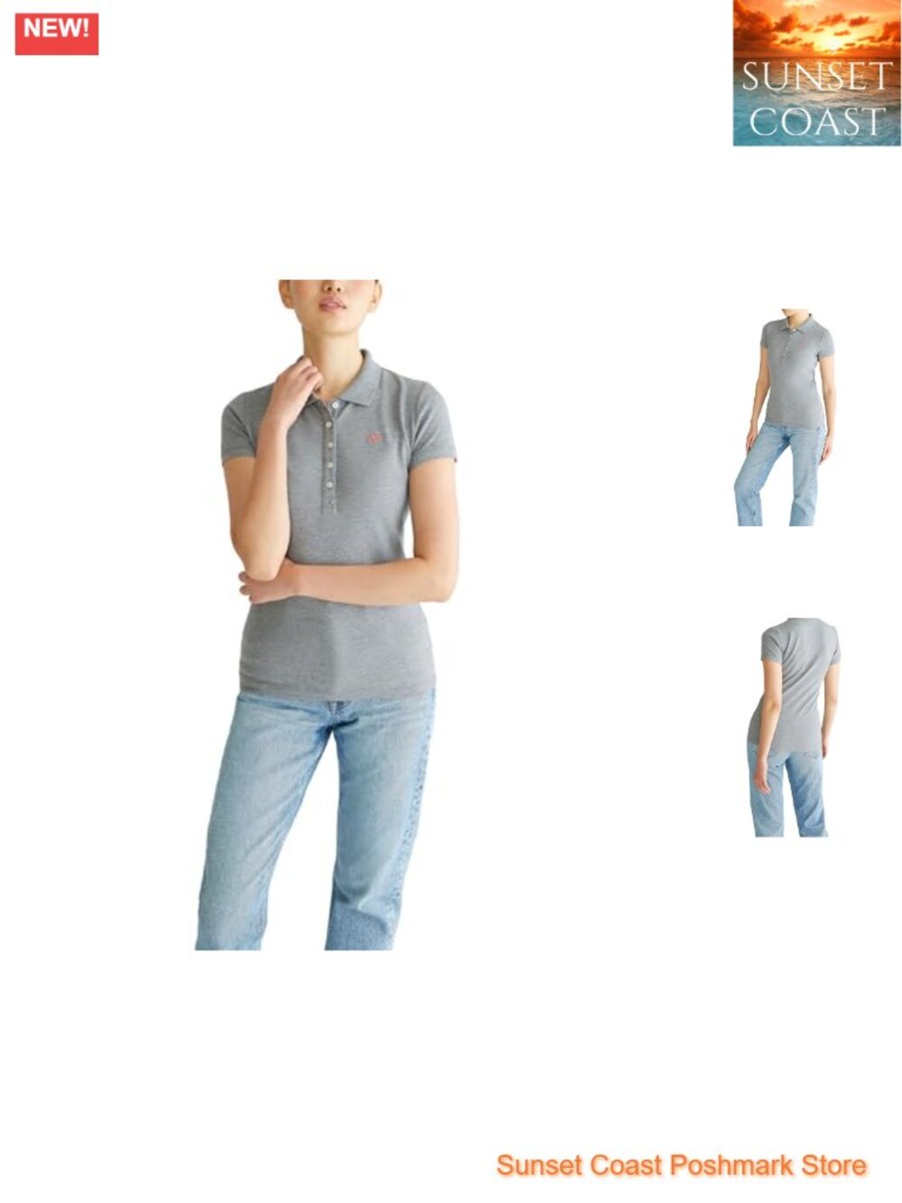 AEROPOSTALE Polo Shirt Slim Fit Button Collared Short Sleeve